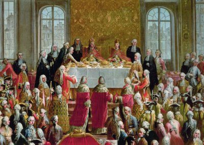 El banquete de coronación de José II, Emperador de Alemania, 1764 (detalle) de Martin II Mytens or Meytens